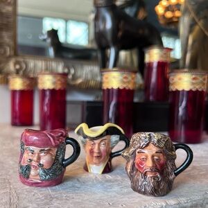 Set of Three Miniature Vintage Toby Jugs